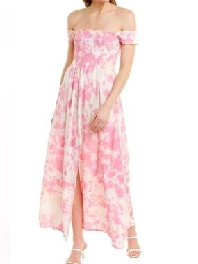 Area Stars Pink & Yellow Tie-Dye Maxi Dress, XS